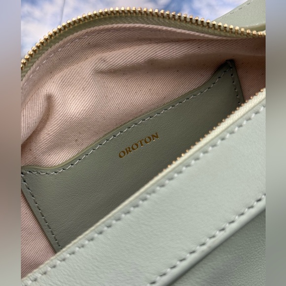 🆕 OROTON 🧿 NWOT Cinder Mini Baguette Shoulder Bag, Agave Green - Picture 11 of 12